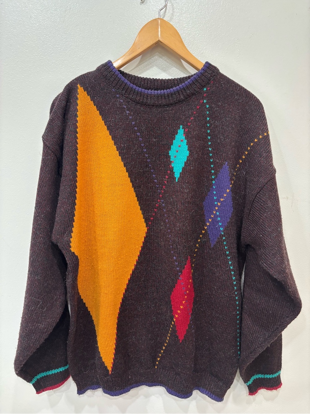 Vintage Adam Sloane Acrylic Wool Blend Pullover Sweater Men’s Size Large